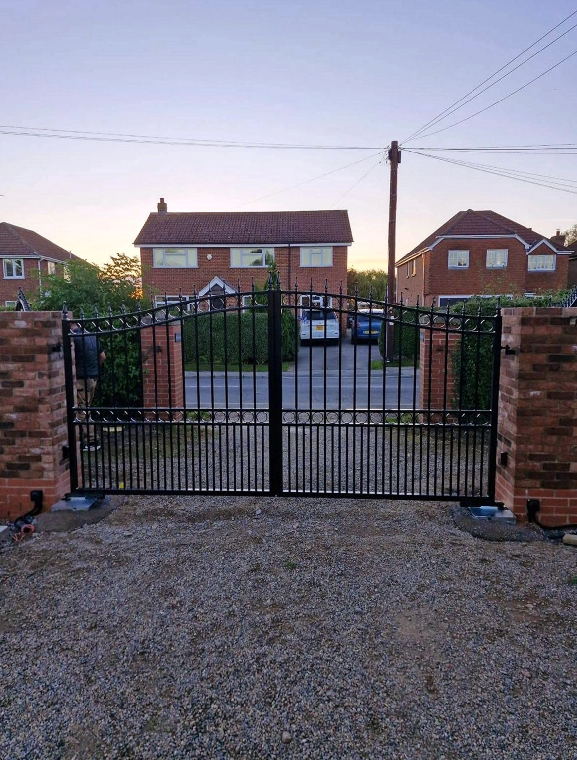 Residential driveway gate installation project by Lansing Gate Services in Salem, OR